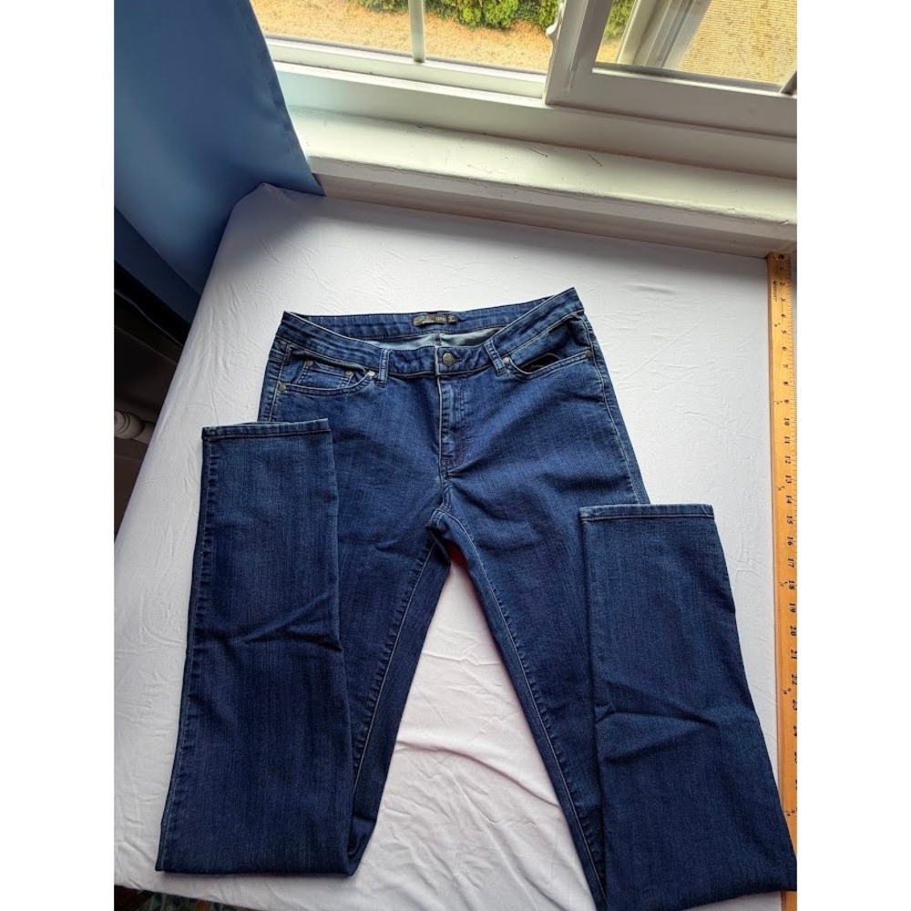 Prana Womens Dark Wash Mid Rise Skinny Jeans Size 12/31 Indigo Denim